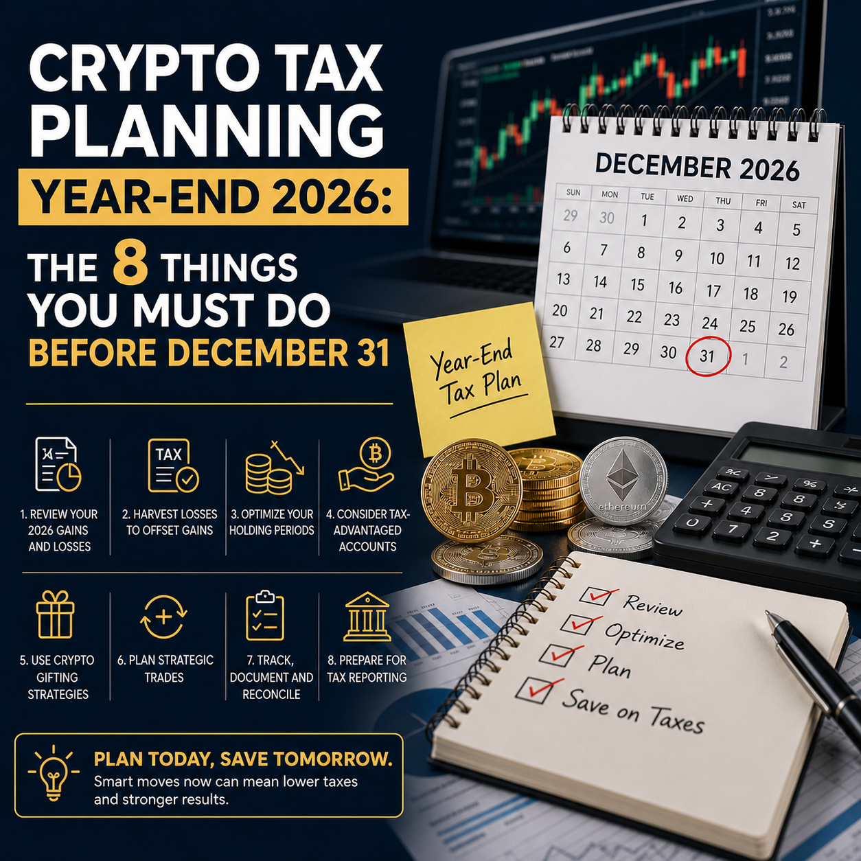 Crypto Tax Planning Year-End 2026: The 8 Things You Must Do Before December 31